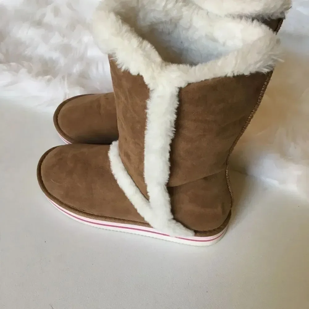 COPY - Old Navy girl tall boots faux suede tan ize 5